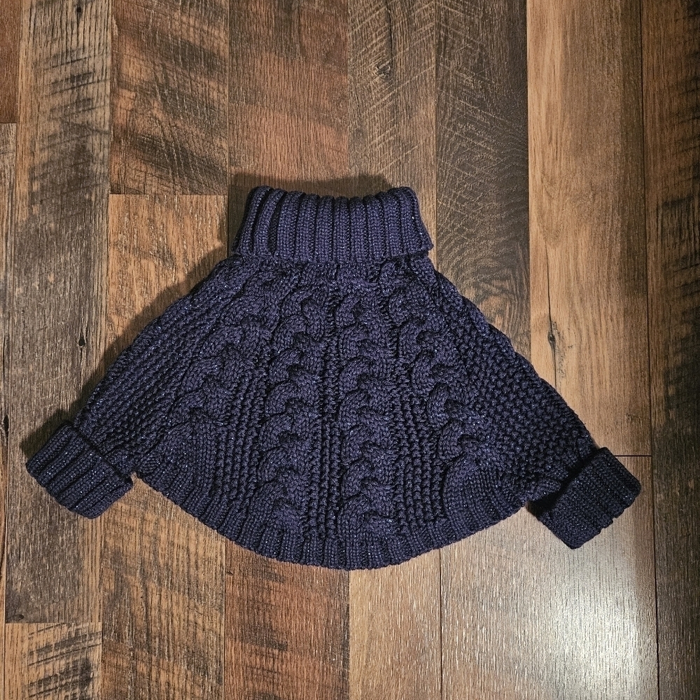 Osh Kosh B'Gosh Baby Girl Navy Blue Cable Knit Sweater Size 9 Months - Picture 3 of 8